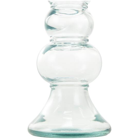 Clear Recycled Glass Candle Holder Set